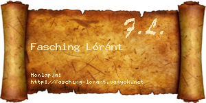 Fasching Lóránt névjegykártya