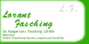 lorant fasching business card