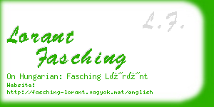 lorant fasching business card